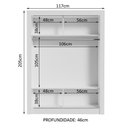 Ver imagem 6 de Guarda-roupa Solteiro 2 Portas Branco/Cinza