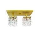 Ver imagem 1 de Lustre Plafon Cristal Dourado Retangular Golden Life