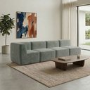 Ver imagem 1 de Sofá Modular Boucle Kit 4 Módulos Sofá Reto 3 Meios e 1 Canto Espuma Premium a Vácuo 3,08m - Cinza