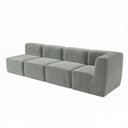 Ver imagem 3 de Sofá Modular Boucle Kit 4 Módulos Sofá Reto 3 Meios e 1 Canto Espuma Premium a Vácuo 3,08m - Cinza