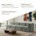 Ver imagem 2 de Sofá Modular Boucle Kit 4 Módulos Sofá Reto 3 Meios e 1 Canto Espuma Premium a Vácuo 3,08m - Cinza