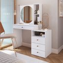 Ver imagem 5 de Penteadeira com 3 Gavetas 1 Gavetão e Nicho Aberto Es2002