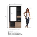 Ver imagem 5 de Guarda-Roupa Closet com 1 Gaveta 1 Cabideiro 2 Prateleiras e 1 Porta CL100 Preto/Montana