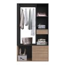 Ver imagem 6 de Guarda-Roupa Closet com 1 Gaveta 1 Cabideiro 2 Prateleiras e 1 Porta CL100 Preto/Montana
