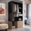 Ver imagem 7 de Guarda-roupa Closet com 1 Gaveta 1 Cabideiro 2 Prateleiras e 1 Porta Cl100