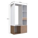 Ver imagem 4 de Guarda-Roupa Closet com 1 Gaveta 1 Cabideiro 2 Prateleiras e 1 Porta CL100 Branco/Montana