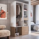 Ver imagem 6 de Guarda-Roupa Closet com 1 Gaveta 1 Cabideiro 2 Prateleiras e 1 Porta CL100 Branco/Montana