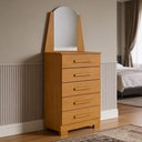 Ver imagem 2 de Cômoda para Quarto com Espelho 5 Gavetas 63cm Savona A04 Cinamomo - Lyam Decor