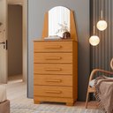 Ver imagem 1 de Cômoda para Quarto com Espelho 5 Gavetas 63cm Savona A04 Cinamomo - Lyam Decor