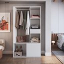 Ver imagem 1 de Guarda-Roupa Closet com 1 Gaveta 1 Cabideiro 2 Prateleiras e 1 Porta CL100 Branco