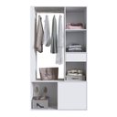 Ver imagem 7 de Guarda-Roupa Closet com 1 Gaveta 1 Cabideiro 2 Prateleiras e 1 Porta CL100 Branco