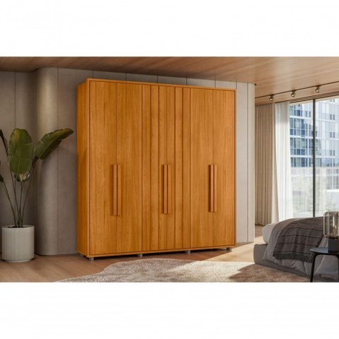 Guarda Roupa Portinari 100% Mdf - 6 Portas de Abrir com Amortecimento - 4 Gavetas com Corrediças