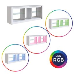 Rack para Tv até 55 Polegadas Estilo Gamer com 2 Prateleiras em Vidro e Iluminação em Led Rgb - 8