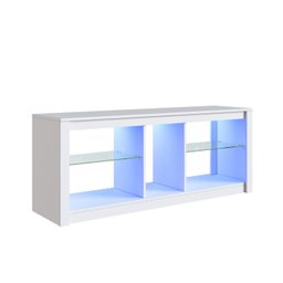 Rack para Tv até 55 Polegadas Estilo Gamer com 2 Prateleiras em Vidro e Iluminação em Led Rgb - 7