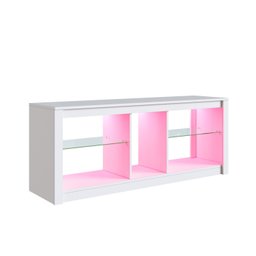 Rack para Tv até 55 Polegadas Estilo Gamer com 2 Prateleiras em Vidro e Iluminação em Led Rgb - 9