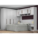 Ver imagem 2 de Quarto Modulado de Casal Diamante Branco Roupeiro + Cabeceira + Ponte de Casal + Mesa de Cabeceira