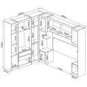 Ver imagem 4 de Quarto Modulado de Casal Diamante Branco Roupeiro + Cabeceira + Ponte de Casal + Mesa de Cabeceira
