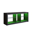 Ver mais imagens de Rack para TV até 55 Polegadas com LED 136cm Gamer com 2 Prateleiras em Vidro Preto
