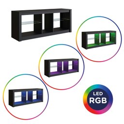 Rack para Tv até 55 Polegadas Estilo Gamer com 2 Prateleiras em Vidro e Iluminação em Led Rgb - 7