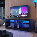 Ver imagem 5 de Rack para Tv até 55 Polegadas Estilo Gamer com 2 Prateleiras em Vidro e Iluminação em Led Rgb