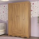 Ver imagem 1 de Guarda-roupa Infantil 122cm 4 Portas e 2 Gavetas Realeza Multimóveis Mp4453 Madeirado