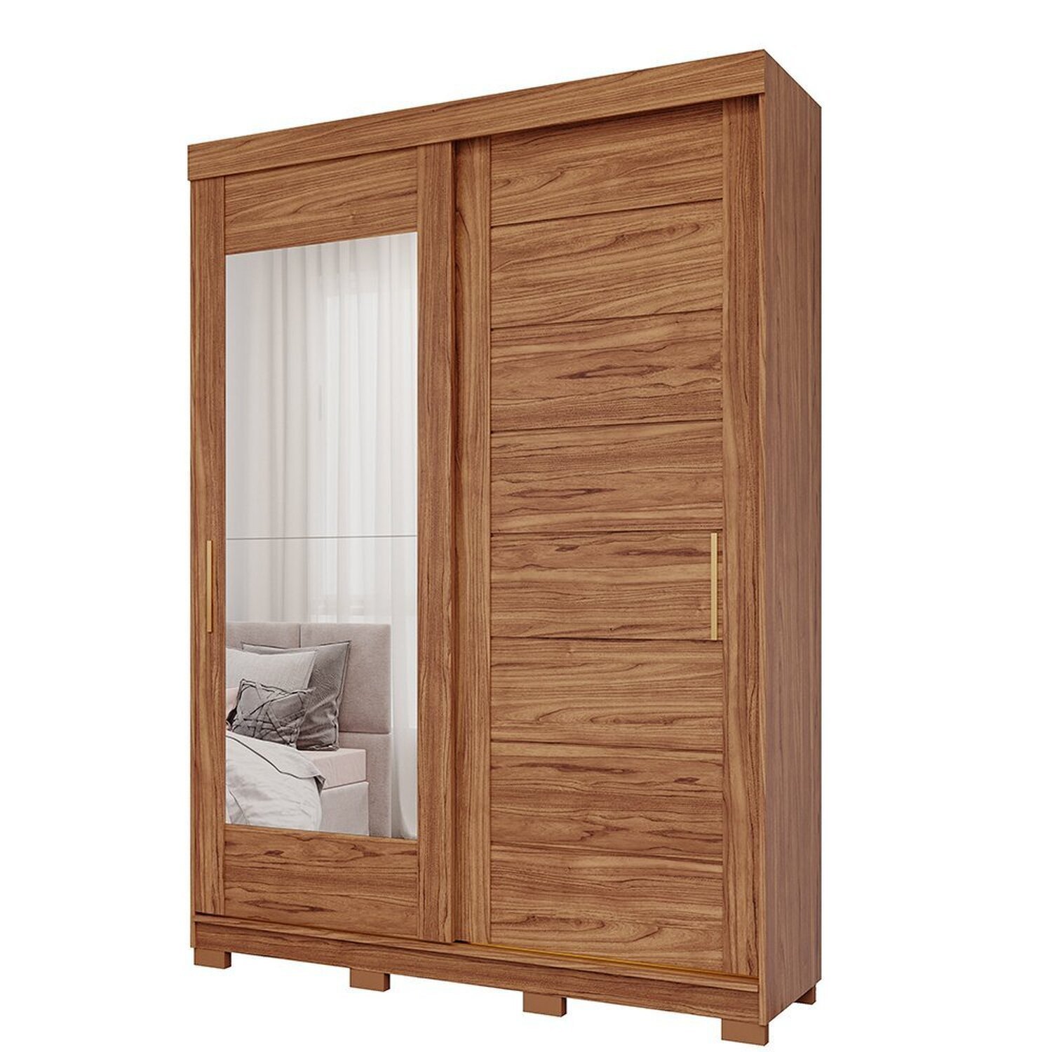 Guarda-roupa Solteiro 3 Portas de Correr 3 Gavetas com Espelhos 100% Mdf Dubai Espresso Móveis - 2