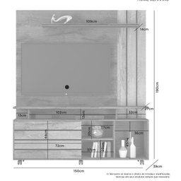 Estante Home para Tv até 65 Polegadas Serrano Jcm Móveis Cinamomo Off White /onix Flex - 5