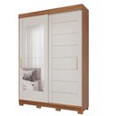 Ver imagem 3 de Guarda Roupa 160,10cm 2 Portas de Correr 3 Gavetas com Espelhos 100% MDF Dubai Espresso Móveis Off White/Cinamomo