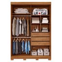 Ver imagem 4 de Guarda Roupa 160,10cm 2 Portas de Correr 3 Gavetas com Espelhos 100% MDF Dubai Espresso Móveis Off White/Cinamomo