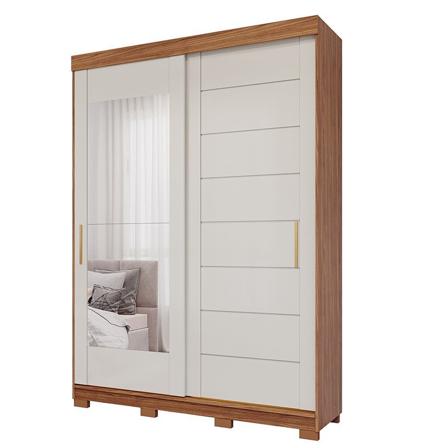 Guarda-roupa Solteiro 3 Portas de Correr 3 Gavetas com Espelhos 100% Mdf Dubai Espresso Móveis - 2