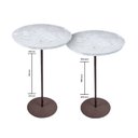 Ver imagem 4 de Kit 2 Mesas Laterais Norina - Baixa / Alta, Tampo Redondo Imerso e Base Verde Oliva. Cinza 100% MDF