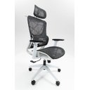 Ver imagem 5 de Cadeira de Escritório Ergonômica Premium Branca e Preta com Apoio Lombar Braços 3d Cabide