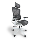 Ver mais imagens de Cadeira de Escritório Ergonômica Premium Branca e Preta com Apoio Lombar Braços 3d Cabide