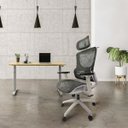 Ver imagem 6 de Cadeira de Escritório Ergonômica Premium Branca e Preta com Apoio Lombar Braços 3d Cabide