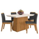 Ver imagem 1 de Mesa com 4 Cadeiras 1,20 Mônaco Cinam/off Premiu/cinza - M. Arapongas Cinamomo/off Premium/cinza