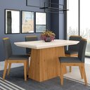 Ver imagem 2 de Mesa com 4 Cadeiras 1,20 Mônaco Cinam/off Premiu/cinza - M. Arapongas Cinamomo/off Premium/cinza