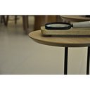Ver imagem 6 de Kit 2 Mesas Laterais Karla - Baixa / Alta, Tampo Redondo Imerso e Base Aço Corten. Bege 100% MDF