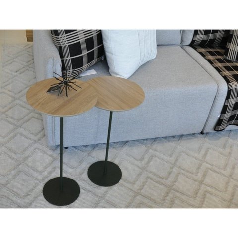 Mesa Lateral Kit com 2 Mesas de MDF para Sala de Estar Bege Amadeirado
