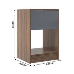 Mesa de Cabeceira Bravo com Gaveta e Nicho - 3