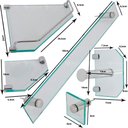 Ver imagem 4 de Acessórios para Banheiro em Vidro 8mm 5 Peças de Canto - Vildrex Kit Acessórios Incolor
