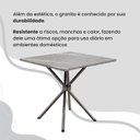 Ver mais imagens de Conjunto Sala de Jantar Mesa Quadrada 70x70cm Tampo Granito Topázio 4 Cadeiras Linda Yescasa