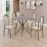 Conjunto Sala de Jantar Mesa Quadrada 70x70cm Tampo Granito Topázio 4 Cadeiras Linda Yescasa - 1