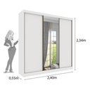 Ver imagem 3 de Guarda Roupa Dacar Casal 3 Portas Correr 1 com Espelho Tcil:neve