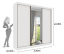 Ver imagem 3 de Guarda Roupa Dacar Casal 3 Portas Correr 1 com Espelho Tcil:neve