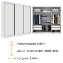 Ver imagem 4 de Guarda Roupa Dacar Casal 3 Portas Correr 1 com Espelho Tcil:neve