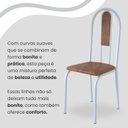 Ver imagem 7 de Conjunto Sala de Jantar Mesa Quadrada 70x70cm Tampo Granito Topázio 4 Cadeiras Linda Yescasa Branco/Marrom