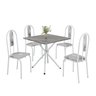 Conjunto Sala de Jantar Mesa Quadrada 70x70cm Tampo Granito Topázio 4 Cadeiras Linda Yescasa - 2