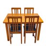 Conjunto Mesa 120x80 e 4 Cadeira Colonial com Estofado Mel - 1