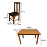 Conjunto Mesa 120x80 e 4 Cadeira Colonial com Estofado Mel - 7