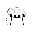 Ver imagem 4 de Puff Sala de Estar Abel Base de Madeira Dourada Linho Cinza